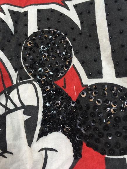 VTG Disney Mickey & Co Donn Kenny Bomber Jacket Minnie Mouse Sequins Womens Sz M - Picture 10 of 12